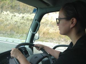 Pretending to be serious and concentra