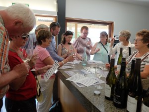 Pre lunch wine tasting at Wairau River Wines.