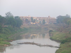 Early morning mist on the riverside town of Battambang, NW Cambodia.