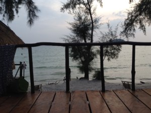 View from my beach bungalow on Otres 2 beach....that's the sea right there!